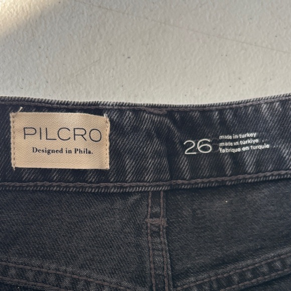 NEW The Devon Rhinestone Distressed Denim Shorts by Pilcro Black Size 26 - Picture 5 of 7